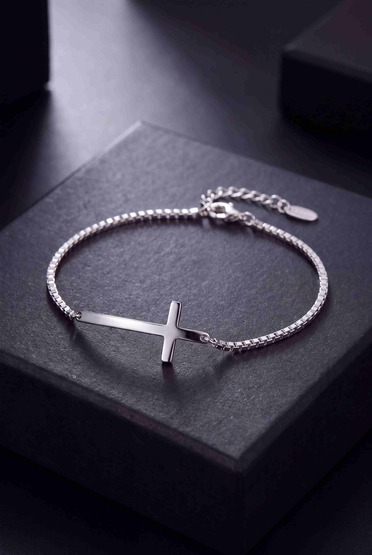 S925 Silver Cross Bracelet for Men